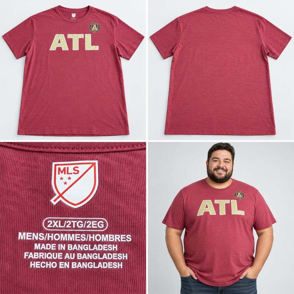 MLS Atlanta United FC T-Shirt Size 2XL Red ATL Logo